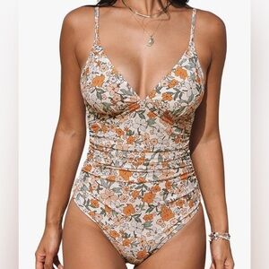 Cupshe One Piece Floral Bathing Suit - NWT